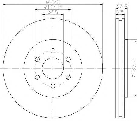 HELLA PAGID 8DD355119001 гальмівний диск