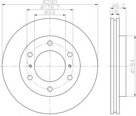 HELLA PAGID 8DD355119071 гальмівний диск