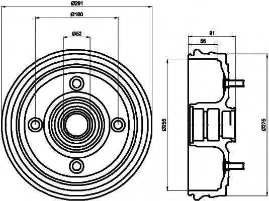 HELLA PAGID 8DT355300891 Гальмівний барабан