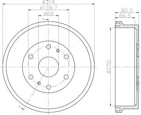 HELLA PAGID 8DT355301111 Гальмівний барабан