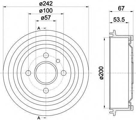 HELLA PAGID 8DT355301171 Гальмівний барабан