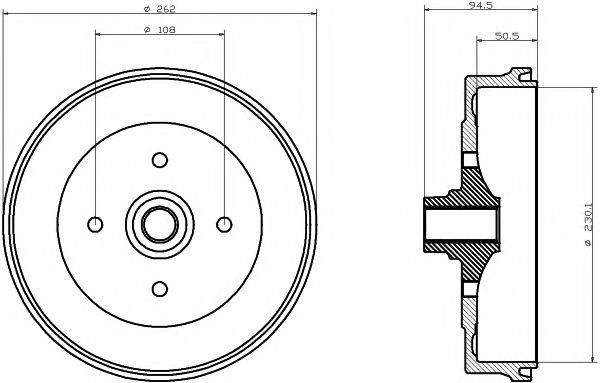 HELLA PAGID 8DT355301251 Гальмівний барабан