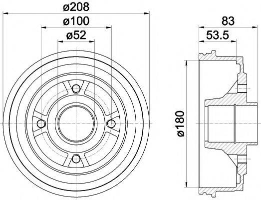 HELLA PAGID 8DT355301261 Гальмівний барабан