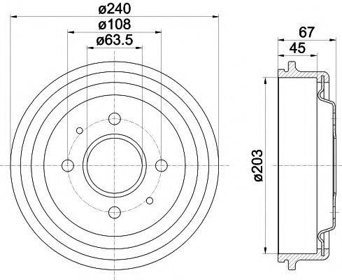 HELLA PAGID 8DT355301371 Гальмівний барабан