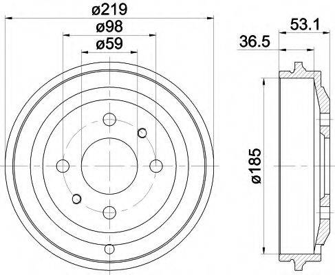 HELLA PAGID 8DT355301431 Гальмівний барабан