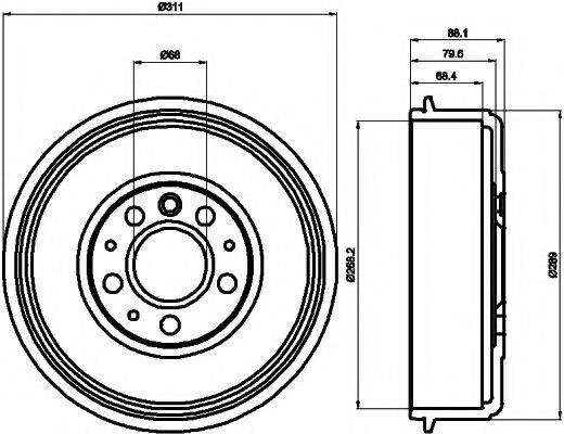 HELLA PAGID 8DT355301721 Гальмівний барабан