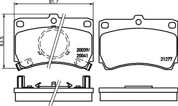 HELLA PAGID 8DB355005631 Комплект гальмівних колодок, дискове гальмо