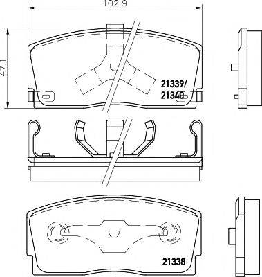 HELLA PAGID 8DB355005721 Комплект гальмівних колодок, дискове гальмо