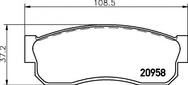 HELLA PAGID 8DB355006081 Комплект гальмівних колодок, дискове гальмо