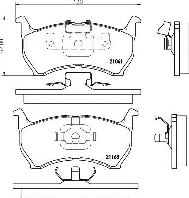 HELLA PAGID 8DB355006101 Комплект гальмівних колодок, дискове гальмо