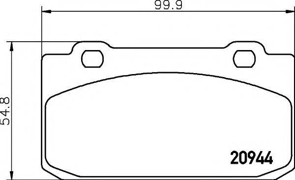 HELLA PAGID 8DB355007401 Комплект гальмівних колодок, дискове гальмо