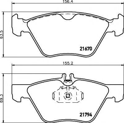 HELLA PAGID 8DB355007861 Комплект гальмівних колодок, дискове гальмо