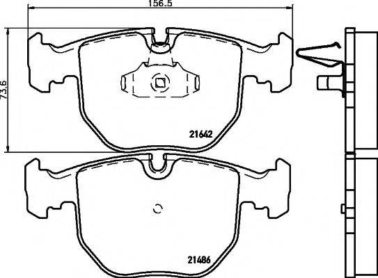 HELLA PAGID 8DB355008281 Комплект гальмівних колодок, дискове гальмо