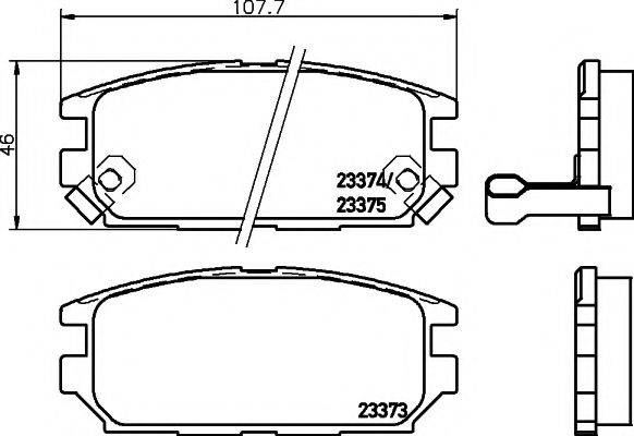 HELLA PAGID 8DB355009291 Комплект гальмівних колодок, дискове гальмо