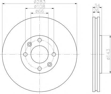 HELLA PAGID 8DD355108371 гальмівний диск