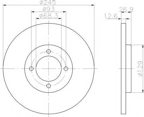 HELLA PAGID 8DD355100021 гальмівний диск