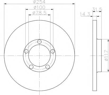 HELLA PAGID 8DD355101401 гальмівний диск