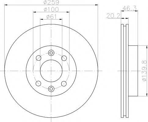 HELLA PAGID 8DD355101281 гальмівний диск