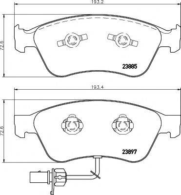 HELLA PAGID 8DB355011021 Комплект гальмівних колодок, дискове гальмо