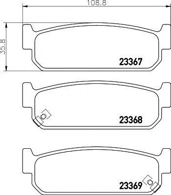 HELLA PAGID 8DB355011111 Комплект гальмівних колодок, дискове гальмо