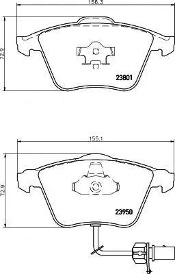 HELLA PAGID 8DB355011711 Комплект гальмівних колодок, дискове гальмо