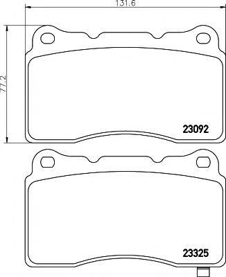 HELLA PAGID 8DB355006601 Комплект гальмівних колодок, дискове гальмо