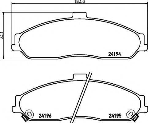 HELLA PAGID 8DB355012561 Комплект гальмівних колодок, дискове гальмо