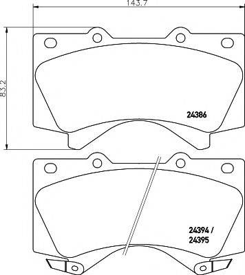 HELLA PAGID 8DB355013151 Комплект гальмівних колодок, дискове гальмо