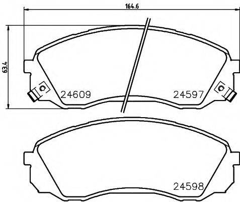 HELLA PAGID 8DB355013541 Комплект гальмівних колодок, дискове гальмо