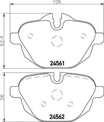 HELLA PAGID 8DB355013921 Комплект гальмівних колодок, дискове гальмо