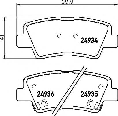 HELLA PAGID 8DB355014571 Комплект гальмівних колодок, дискове гальмо