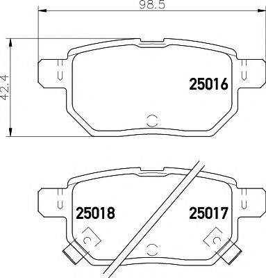 HELLA PAGID 8DB355014991 Комплект гальмівних колодок, дискове гальмо