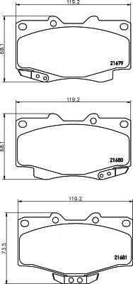 HELLA PAGID 8DB355016401 Комплект гальмівних колодок, дискове гальмо