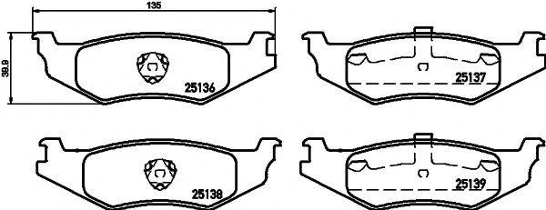 HELLA PAGID 8DB355015631 Комплект гальмівних колодок, дискове гальмо