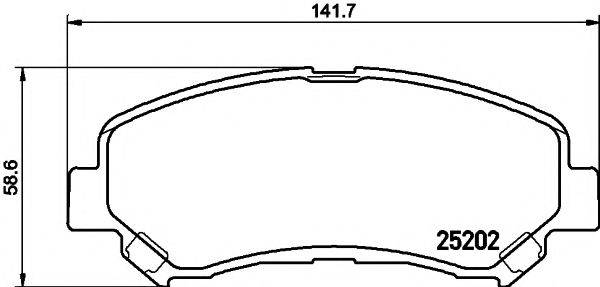 HELLA PAGID 8DB355015911 Комплект гальмівних колодок, дискове гальмо