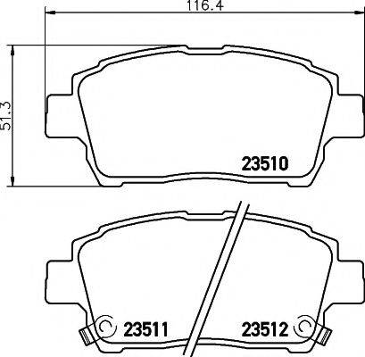 HELLA PAGID 8DB355017081 Комплект гальмівних колодок, дискове гальмо