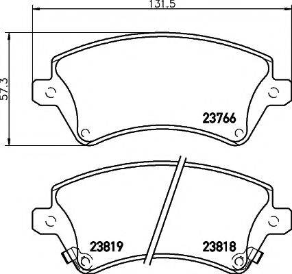 HELLA PAGID 8DB355017241 Комплект гальмівних колодок, дискове гальмо