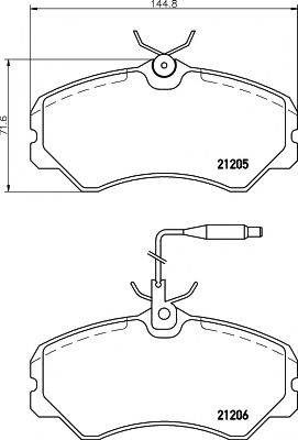 HELLA PAGID 8DB355017841 Комплект гальмівних колодок, дискове гальмо