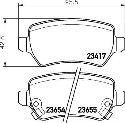 HELLA PAGID 8DB355018781 Комплект гальмівних колодок, дискове гальмо