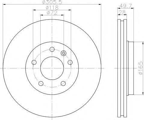 HELLA PAGID 8DD355108951 гальмівний диск