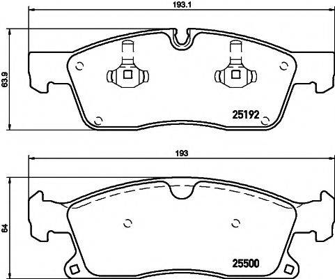 HELLA PAGID 8DB355019701 Комплект гальмівних колодок, дискове гальмо