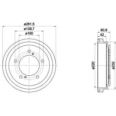 HELLA PAGID 8DT355301951 Гальмівний барабан