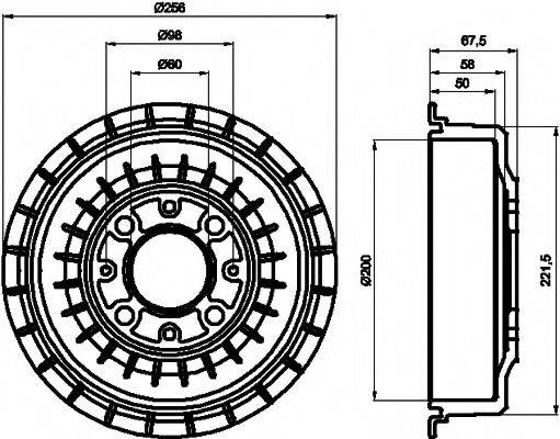 HELLA PAGID 8DT355302271 Гальмівний барабан