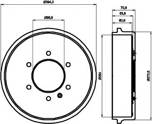 HELLA PAGID 8DT355302181 Гальмівний барабан