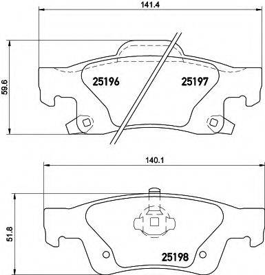 HELLA PAGID 8DB355020351 Комплект гальмівних колодок, дискове гальмо