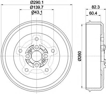 HELLA PAGID 8DT355302501 Гальмівний барабан