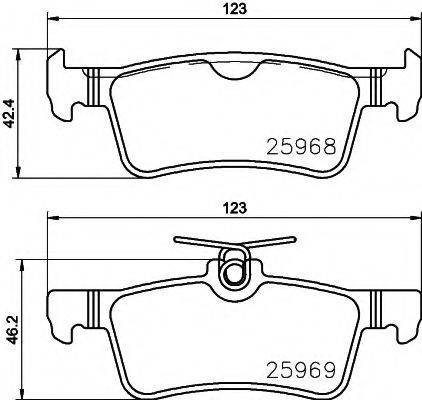 HELLA PAGID 8DB355021701 Комплект гальмівних колодок, дискове гальмо