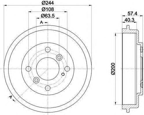 HELLA PAGID 8DT355302631 Гальмівний барабан