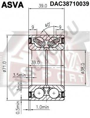 ASVA DAC38710039 Підшипник маточини колеса