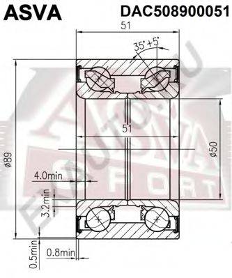 ASVA DAC508900051 Підшипник маточини колеса